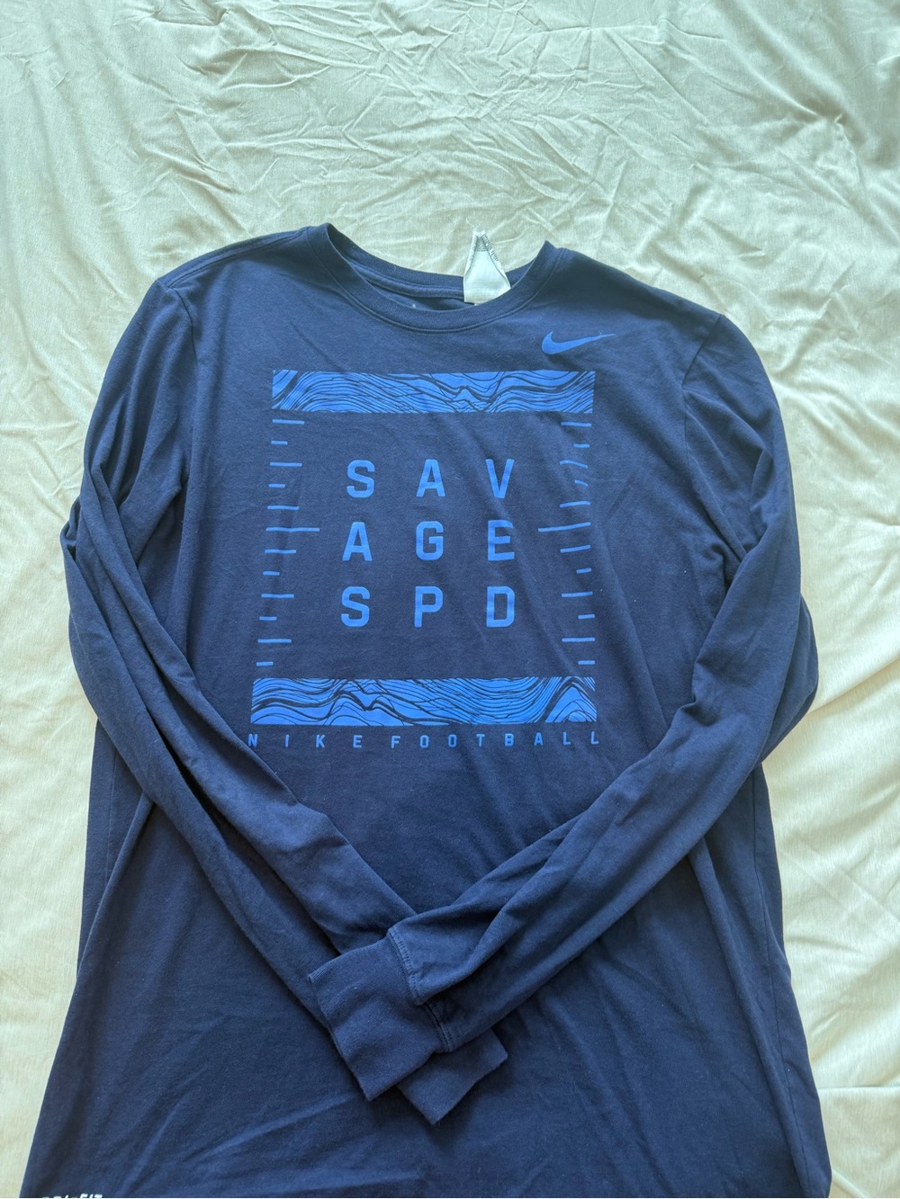 Nike Men's Navy Long-Sleeve Football Graphic Tee